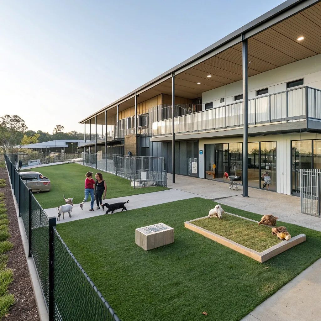 Modern pet hotel facility with excellent amenities